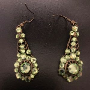 BEAUTIFUL Green "bling" earrings!